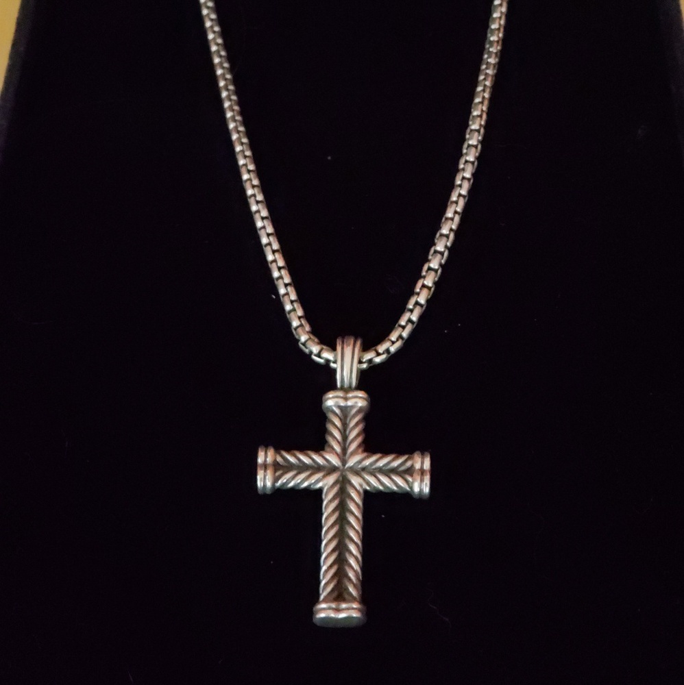 David Yurman Cross and Chain
